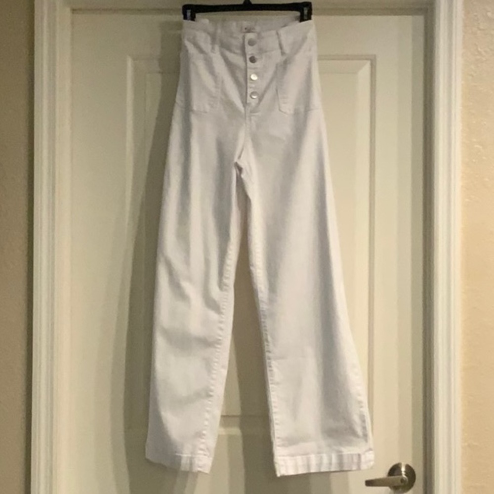 High Rise (Stretch) Denim Wide Leg Jeans SZ 14